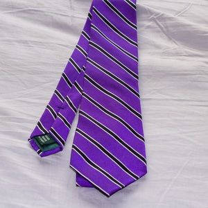 Bright Purple Striped Silk Tie